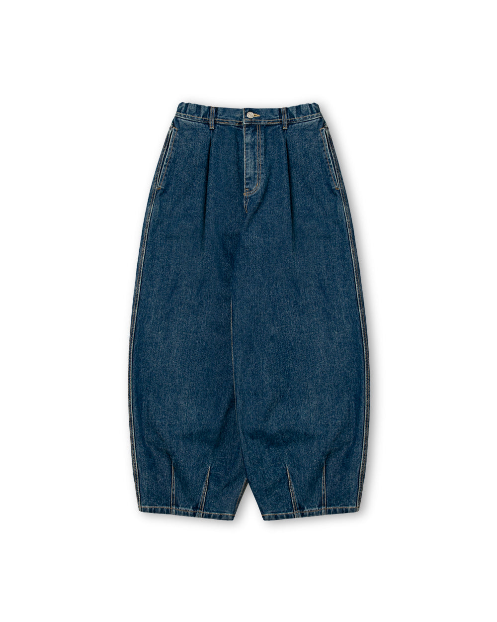 Angled Tin Denim Balloon Pants – Adjustable Waist, 100% Cotton, Relaxed Fit by Sea La Vie